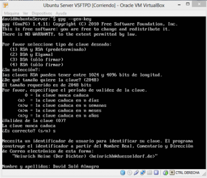 Generar Claves Cifrado Asimétrico