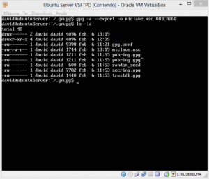 Exportar Clave Cifrado Asimétrico