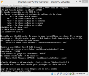 Generar Claves Cifrado Asimétrico