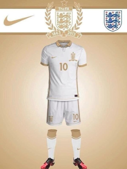 Nueva camiseta Inglaterra conmemorativa 150 años The FA, 1863-2013
