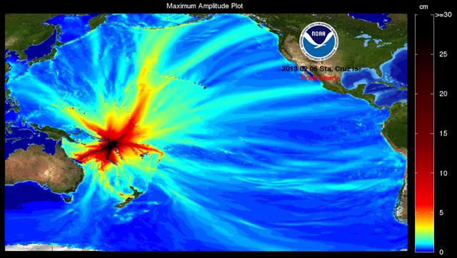 amplitud máxima de las olas del tsunami en las islas Salomón