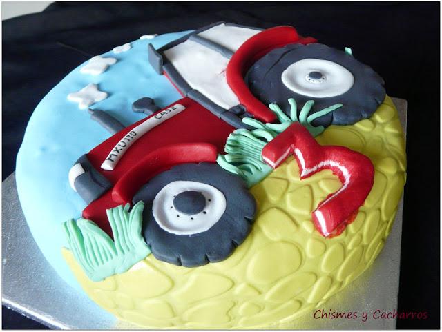 Tarta tractor  para el cumpleaños de Alvaro