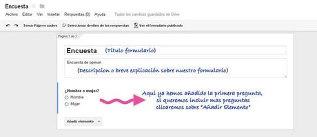 Crear formulario  google estructura