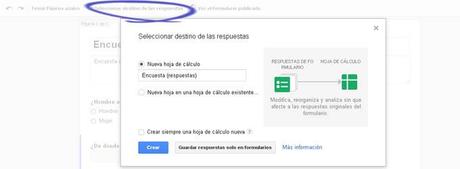 Crear formulario en google hoja respuestas