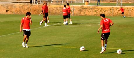 Calentamiento del Sevilla