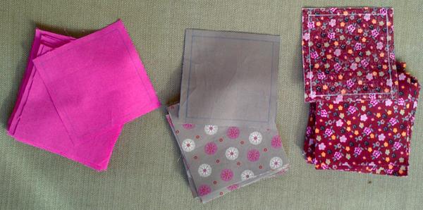 pedazos de tela cubo patchwork