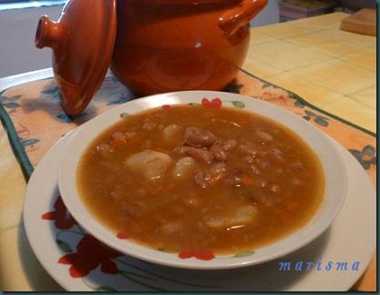 judías pintas con vegetales,ración copia