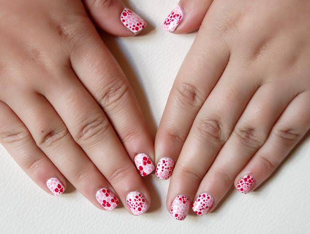 NOTD: Valentine dotting nails.