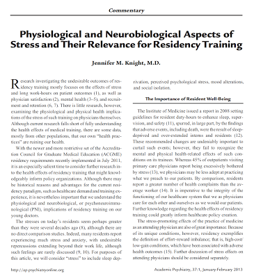 Aspectos psicológicos y neurobiológicos del estrés y su relevancia en el entrenamiento de médicos residentes - Jennifer Knight