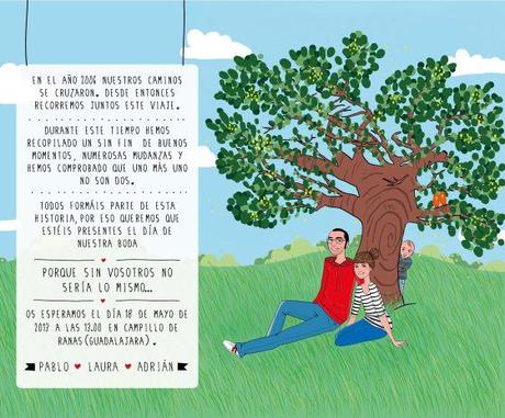 Una entrada ilustrada llena de amor! invitación laura y pablo blog