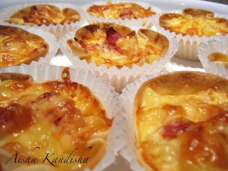 TARTALETAS DE TORTILLA CON BACON Y QUESO TARTALETAS DE TORTILLA CON BACON Y QUESO