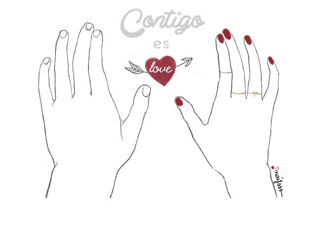 Lámina contigo es love -San Valentín