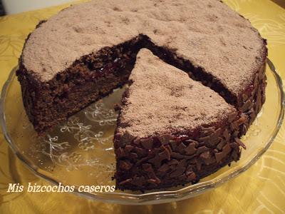 Bizcocho de cacao y frambuesa