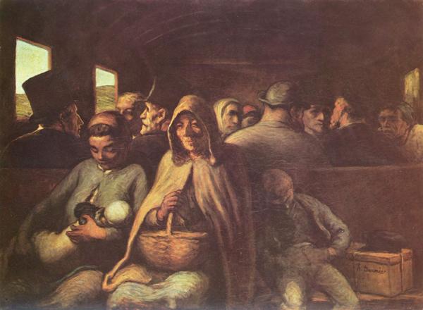 Imagen del vagón de tercera de Daumier