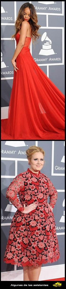 Grammys red carpet Rihanna Adele