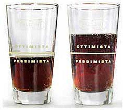 Optimistic vs pessimistic glass