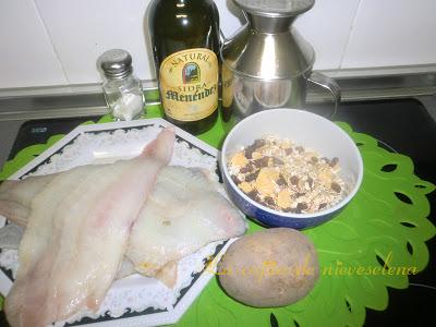 Rodaballo a la sidra con muesli