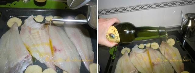 Rodaballo a la sidra con muesli