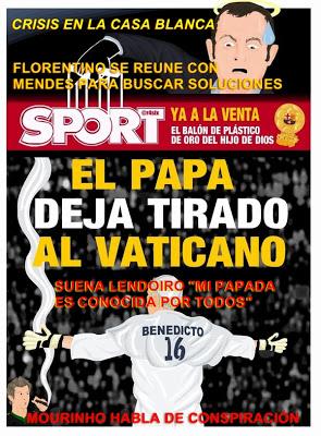 LA DIMISIÓN DEL PAPA EN LA PRENSA DEPORTIVA