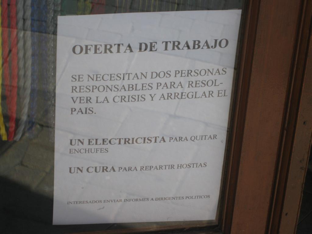 Oferta de trabajo para resolver la crisis