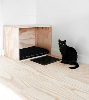 Una cama para un gato minimalista