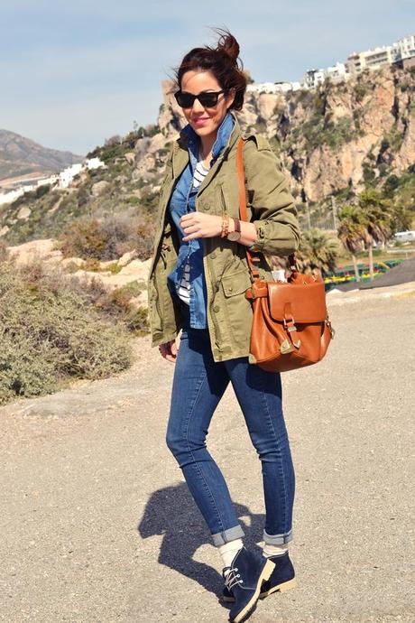 DENIM STRIPES DOTS PARKA… ready