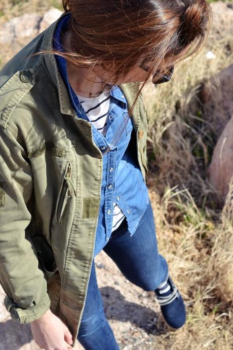 DENIM STRIPES DOTS PARKA… ready