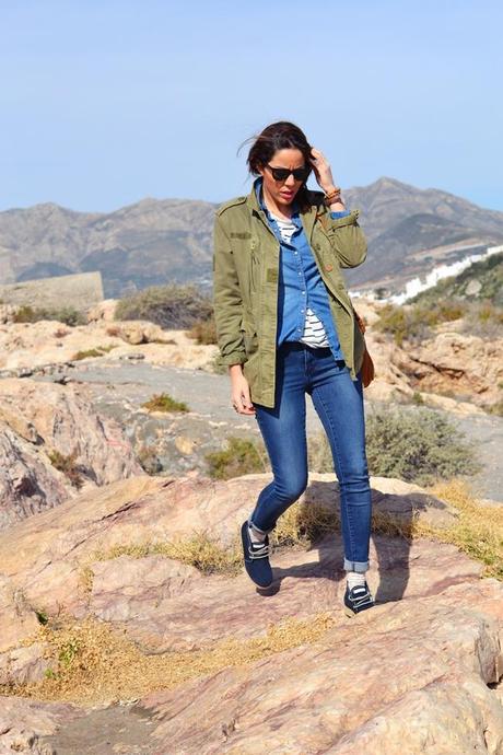 DENIM STRIPES DOTS PARKA… ready