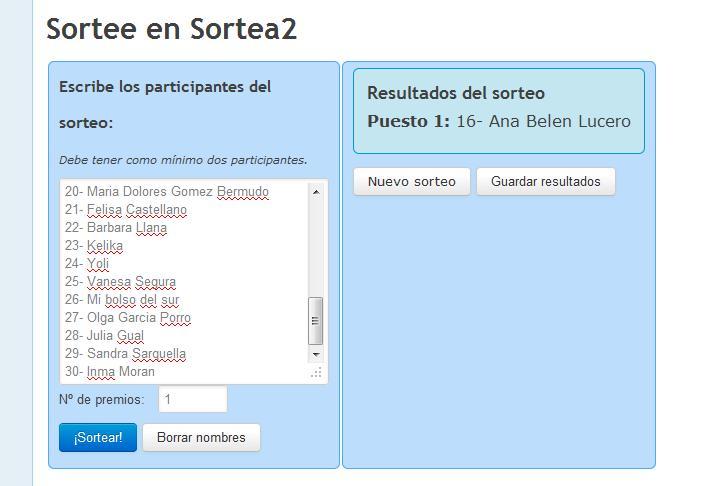 Ganadoras de los sorteos!!!