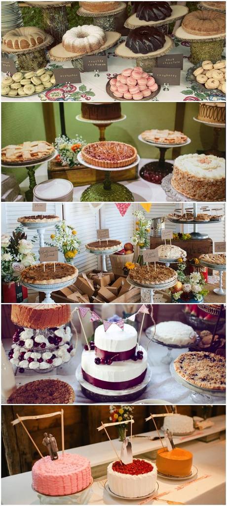 Cakes and pies rustic table
