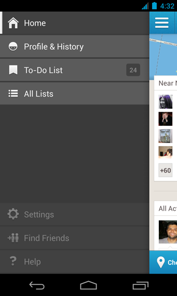 Foursquare actualiza su app para Android con mejoras para descubrir mejores lugares foursquare-cajon-android