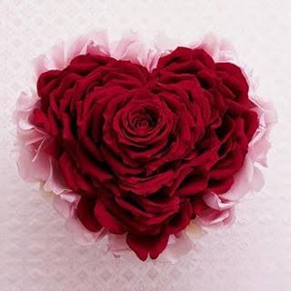 Rosas en forma de corazon