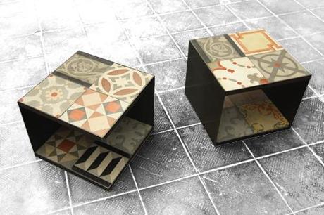 Mesillas para el café decoradas con baldosas hidráulicas Recupera y decora con baldosas