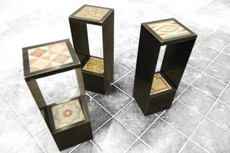 Taburetes con baldosas hidráulicas Recupera y decora con baldosas