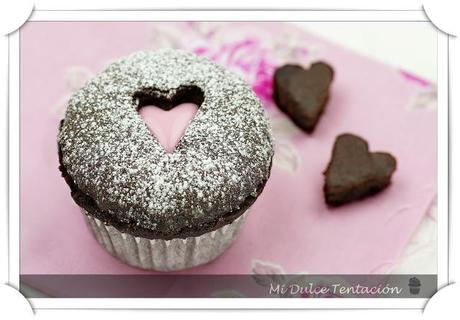 Magdalenas de Chocolate con Corazón Magdalenas de Chocolate con Corazón