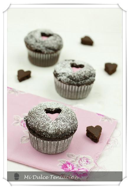 Magdalenas de Chocolate con Corazón