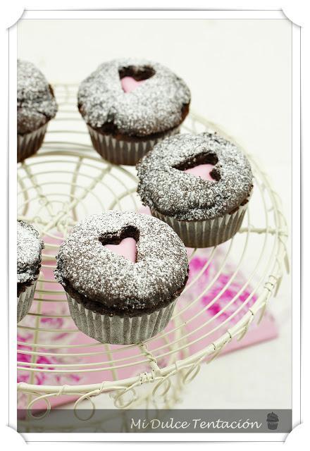 Magdalenas de Chocolate con Corazón