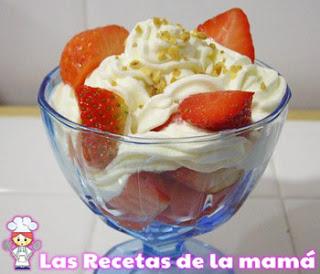 Receta de Copa de fresas con nata