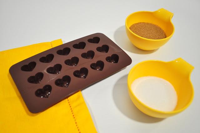 terrones de azúcar de corazón