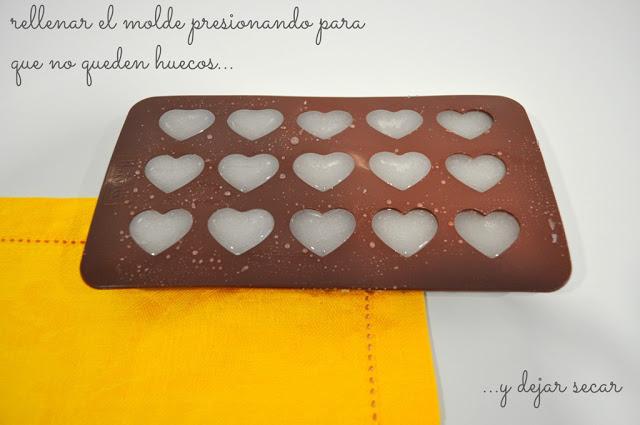 terrones de azúcar de corazón