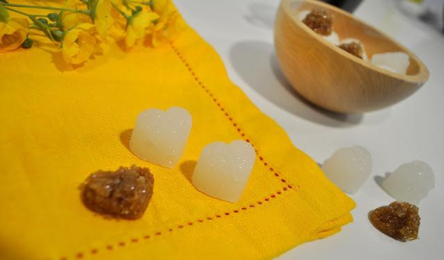 terrones de azúcar de corazón