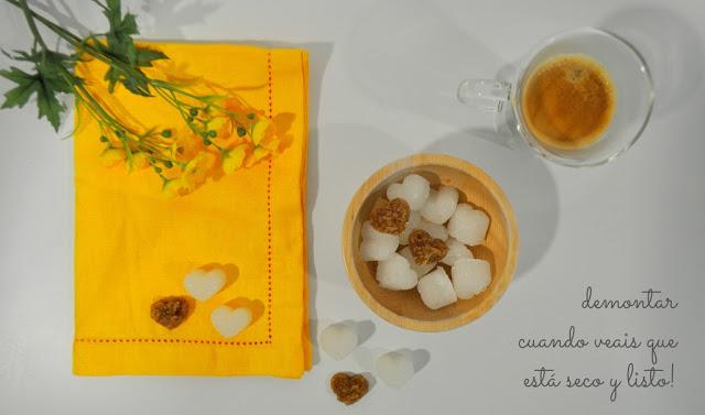 terrones de azúcar de corazón