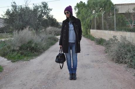 look: un toque morado