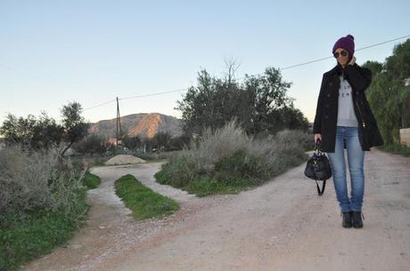 look: un toque morado