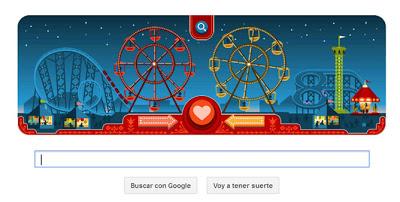 Doodle de google para San Valentín y George Ferris