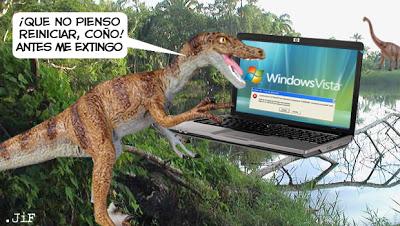 Los dinosaurios se extinguieron por culpa del Windows Vista