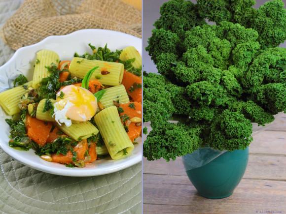 Kale and pumpkin pasta