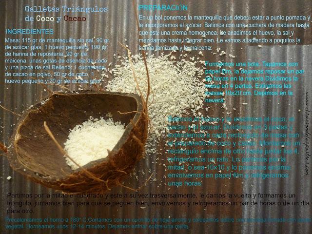 Galletas Triángulos de Coco y Cacao