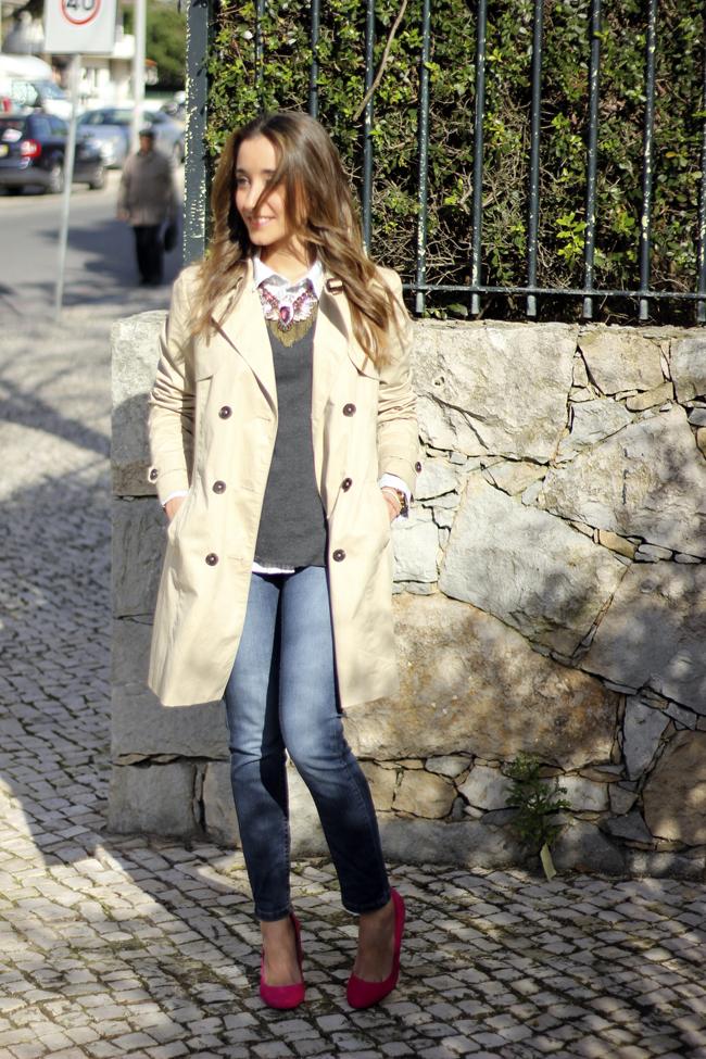 Trench & Pink Shoes