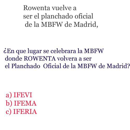 Resultado Sorteo Mercedes Benz Fanshion Week con Rowenta